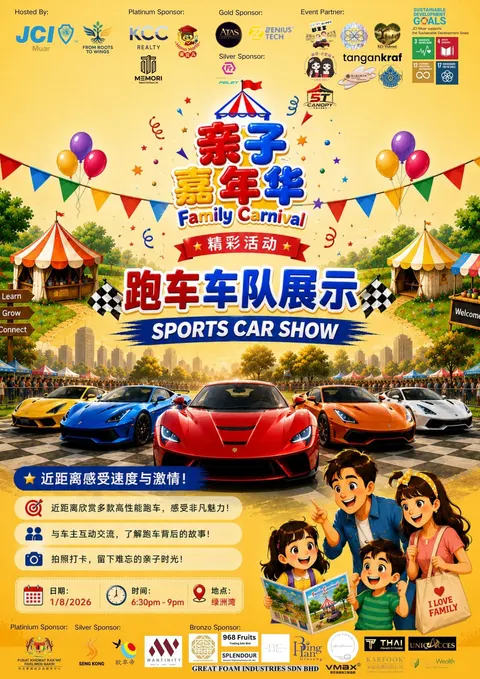 跑车车队展示 poster